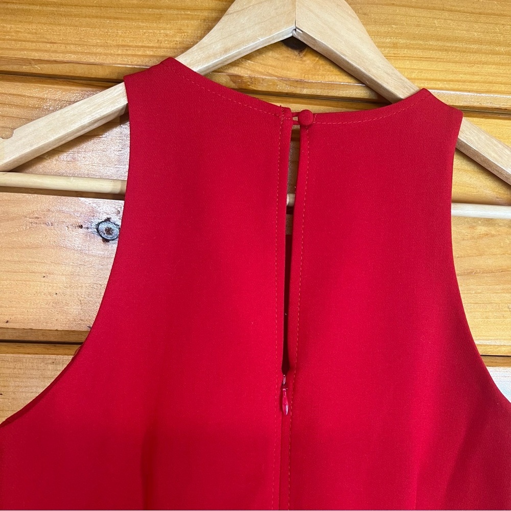 Banana Republic Vibrant Red Sleeveless Fit & Flare Lined Midi Dress 2P - Picture 7 of 7